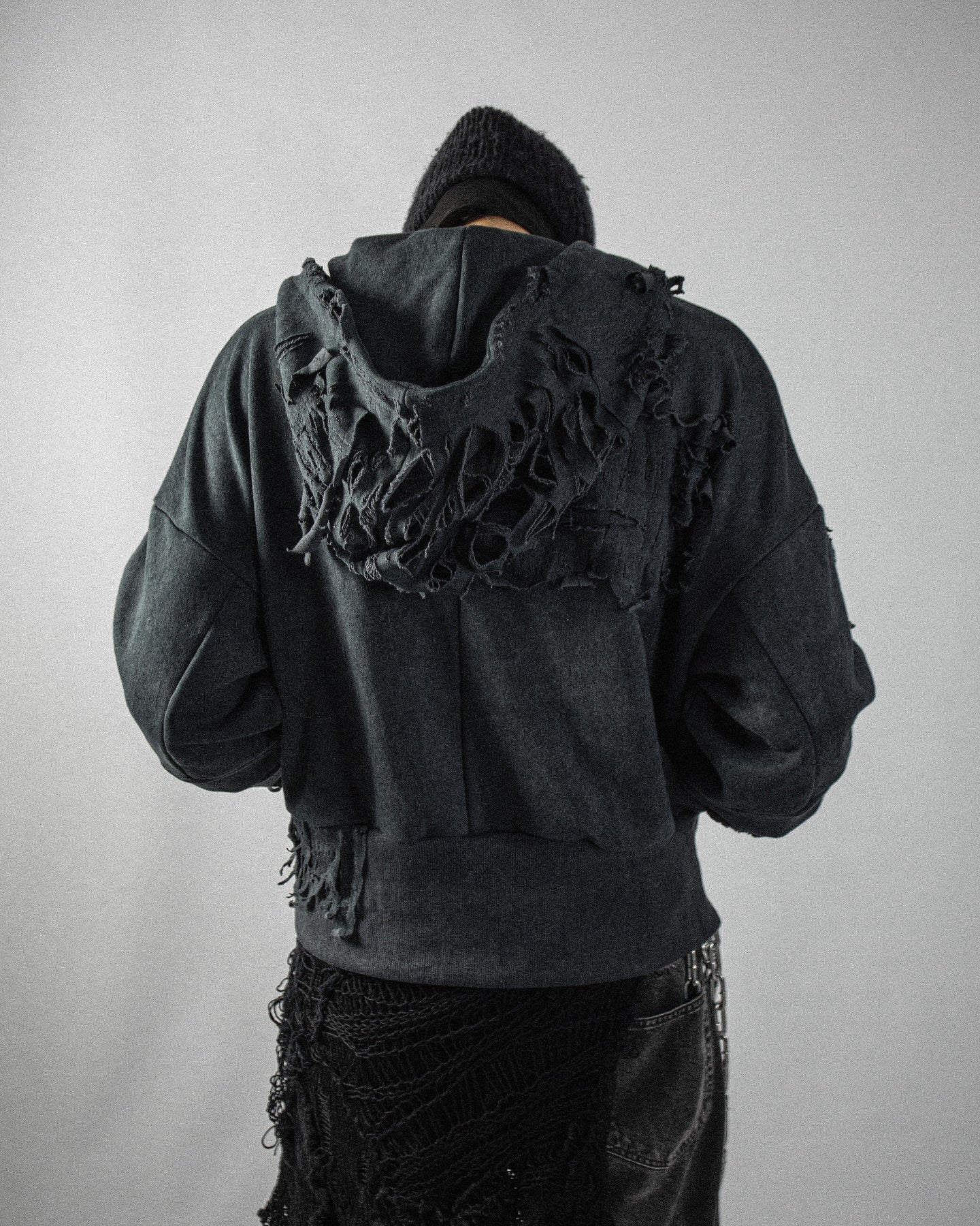 【BOHEME RIOTS】"GEN-2 PATCHED THRASHED HOODIE