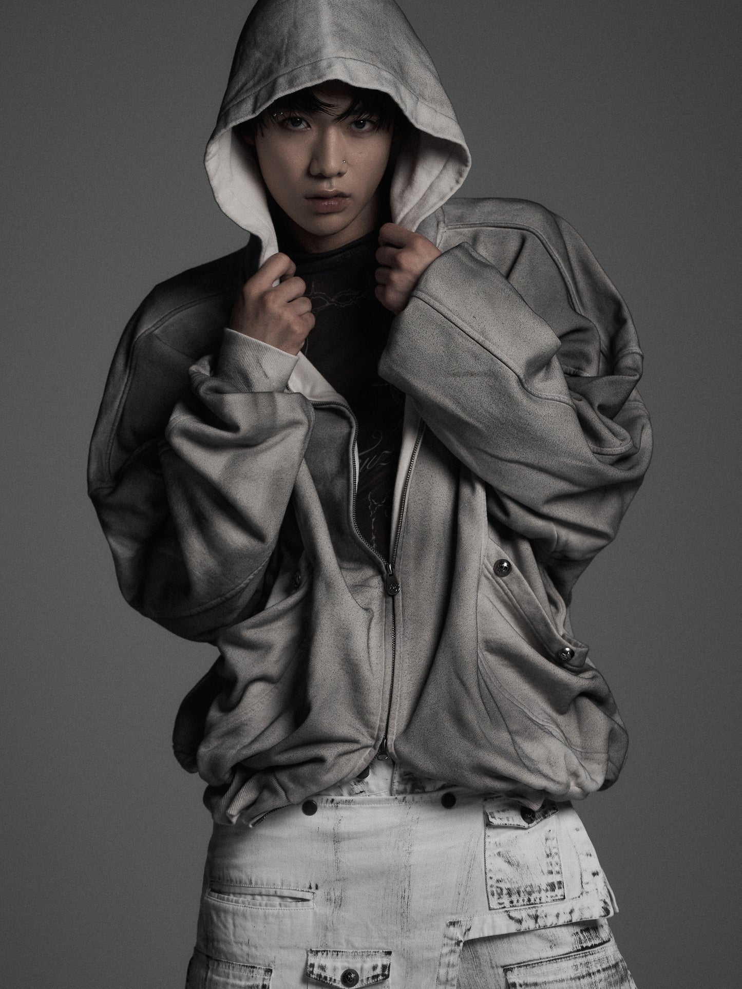 【ROSEN KREUZ】CYCLEYOKE ZIP UP HOODIE (GRAY)
