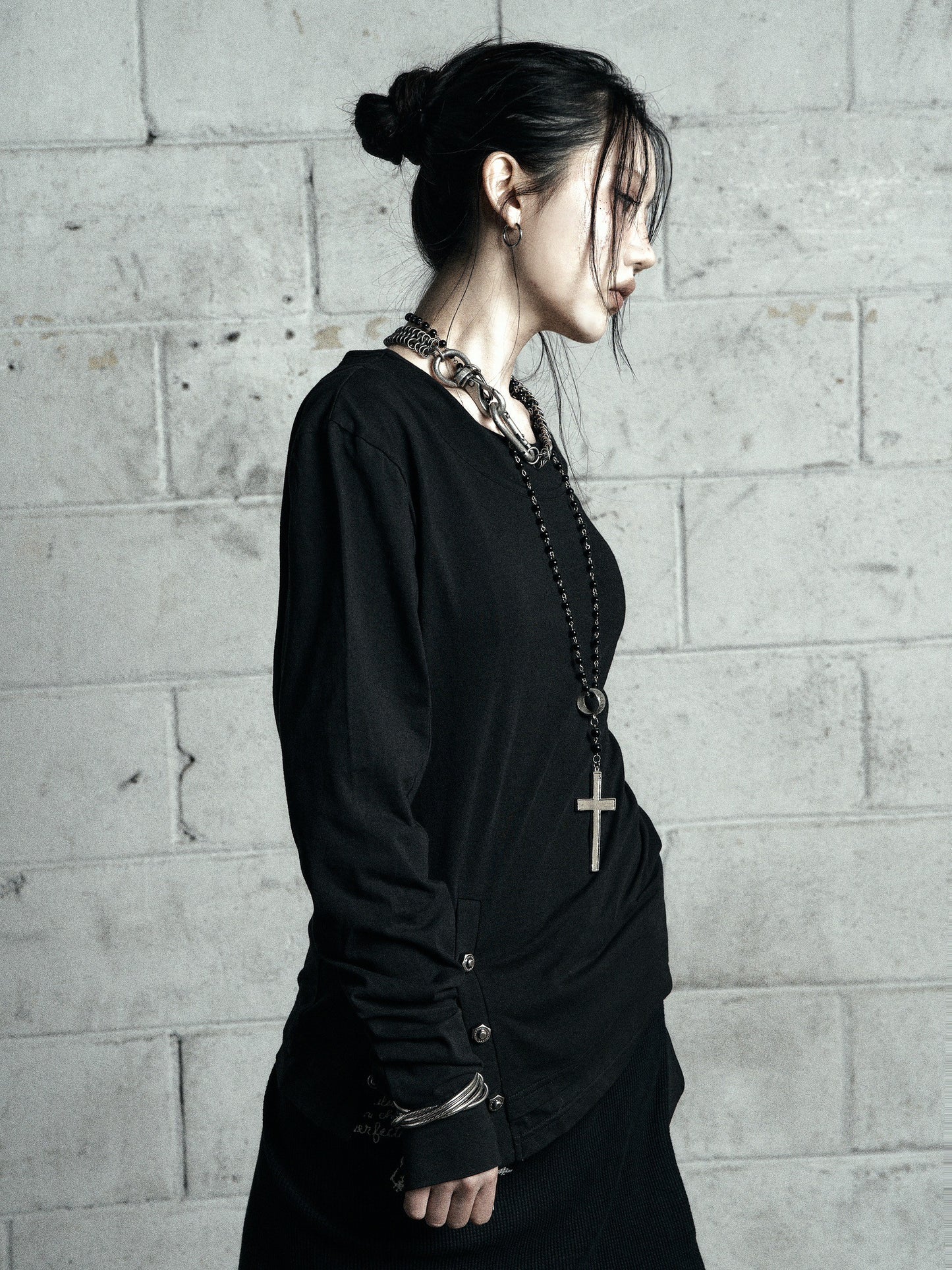 【ROSEN KREUZ】BTIGHT FIT LAYERED LONG SLEEVES BLACK
