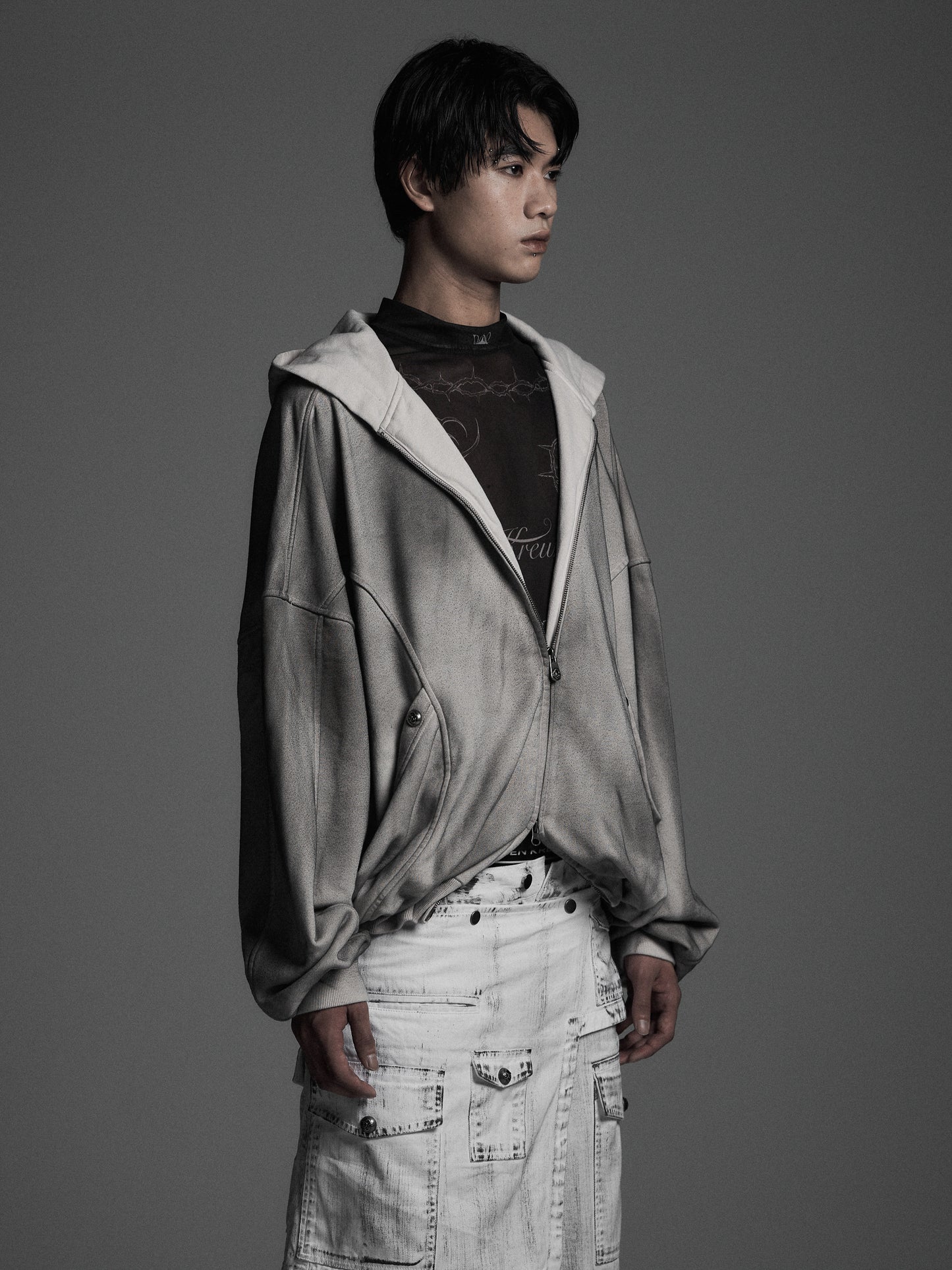 【ROSEN KREUZ】CYCLEYOKE ZIP UP HOODIE (GRAY)