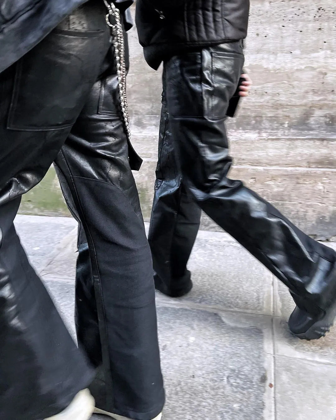 【ERIC CRÉER】CHP-1 005 BLACK CRACKED COATED LEATHER DOUBLE KNEE