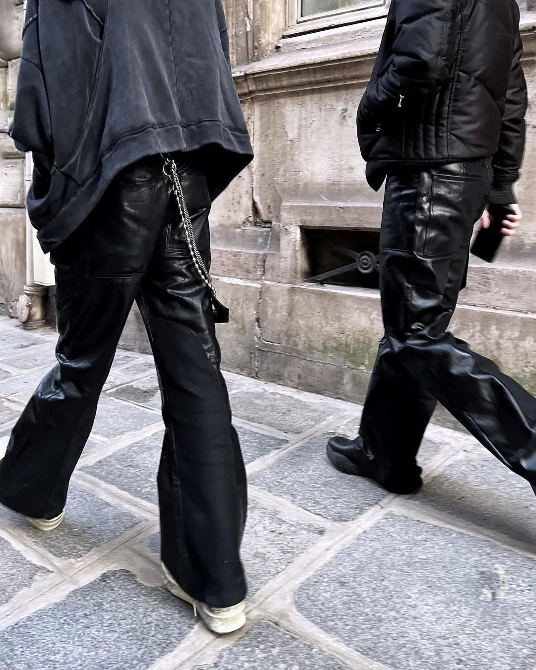 【ERIC CRÉER】CHP-1 005 BLACK CRACKED COATED LEATHER DOUBLE KNEE