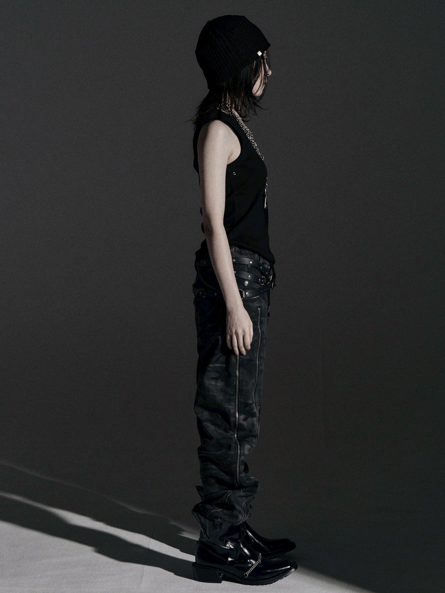 【ROSEN KREUZ】ZIP WIDE BAGGY PANTS (CAMOU)