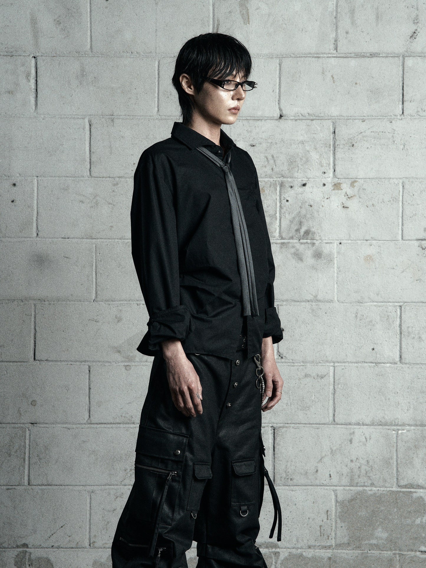 【ROSEN KREUZ】BACK CROSS CROPPED SHIRT BLACK