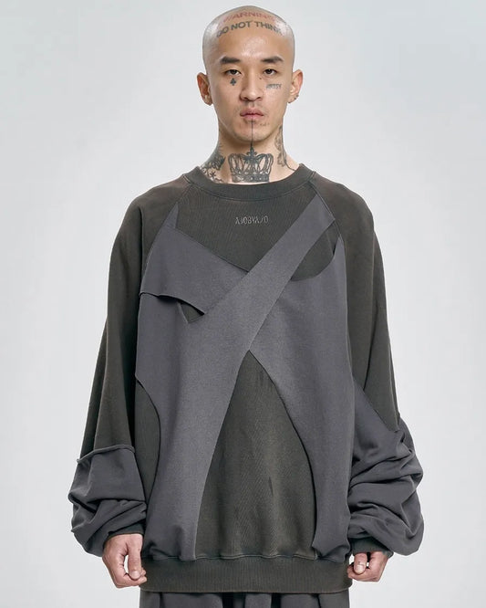 【AJOBYAJO】Paneled Washed Sweatshirt