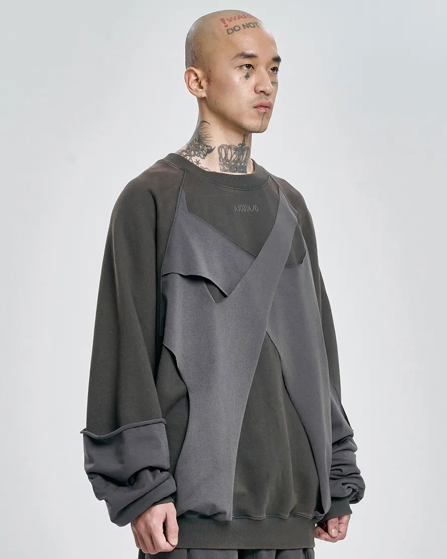 【AJOBYAJO】Paneled Washed Sweatshirt