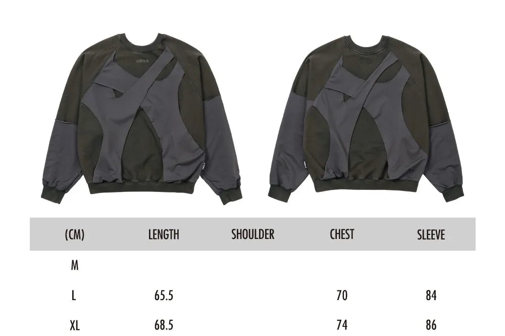 【AJOBYAJO】Paneled Washed Sweatshirt