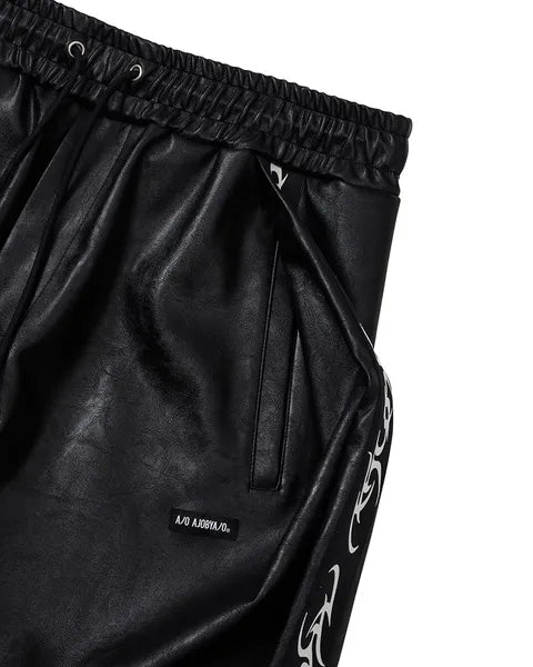【AJOBYAJO】VEGAN LEATHER ONE TUCK PANTS