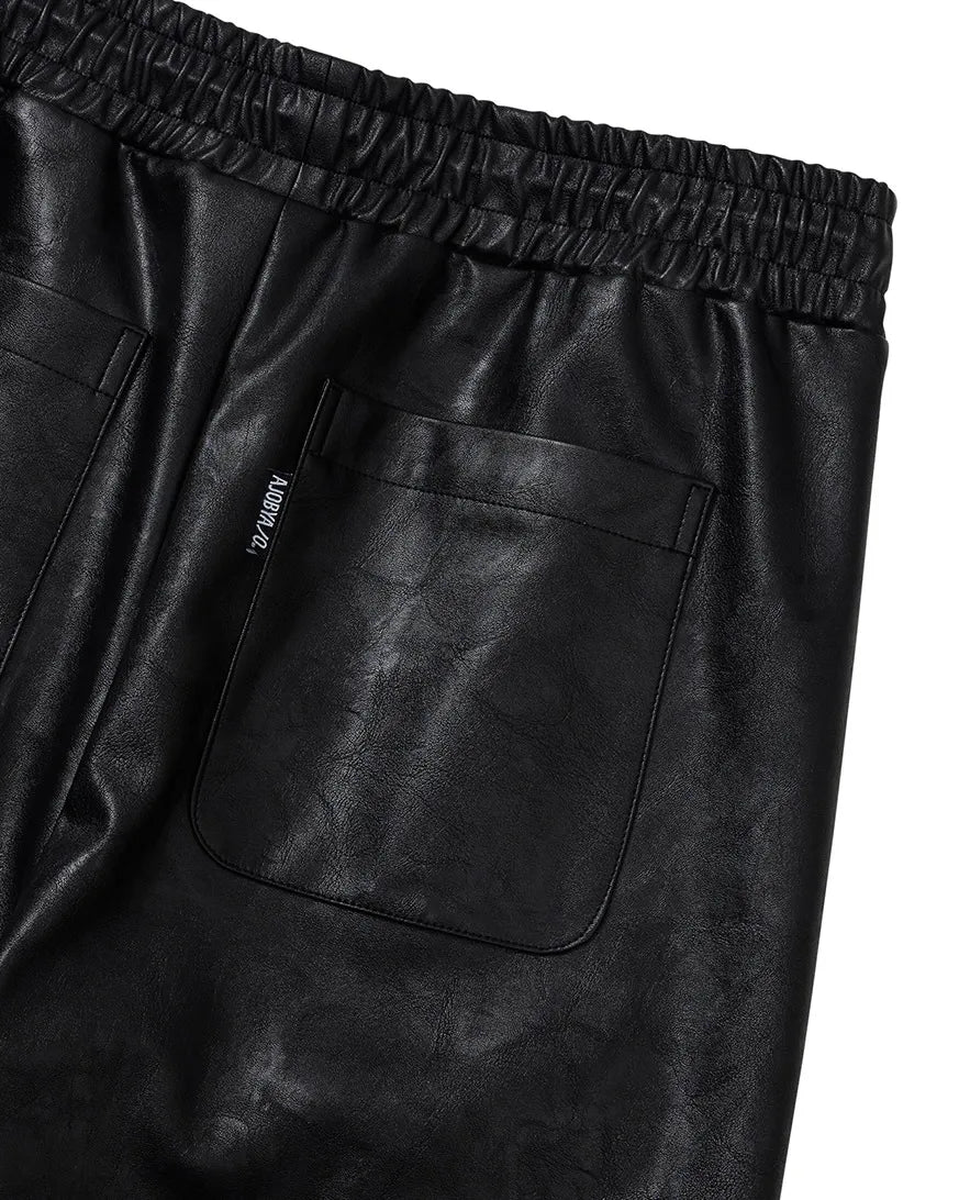 【AJOBYAJO】VEGAN LEATHER ONE TUCK PANTS
