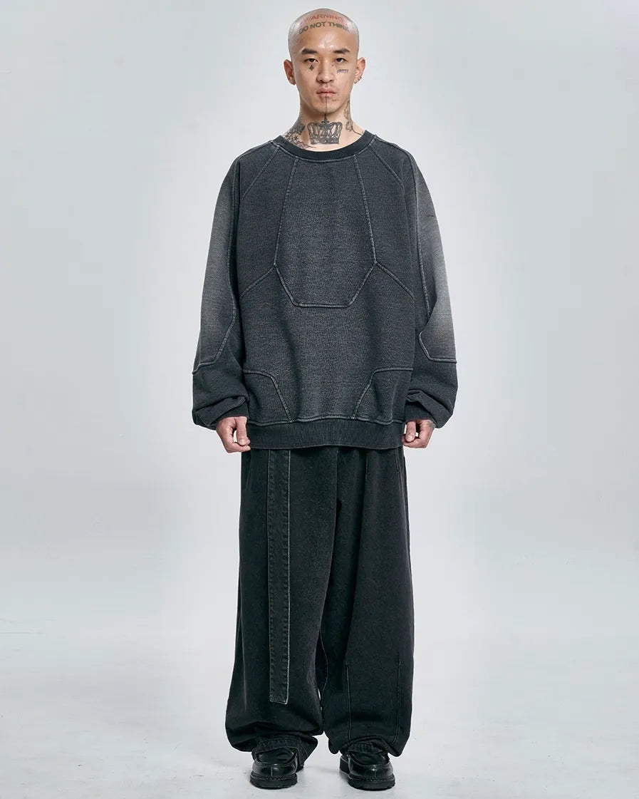 【AJOBYAJO】 Paneled Denim Sweatshirt