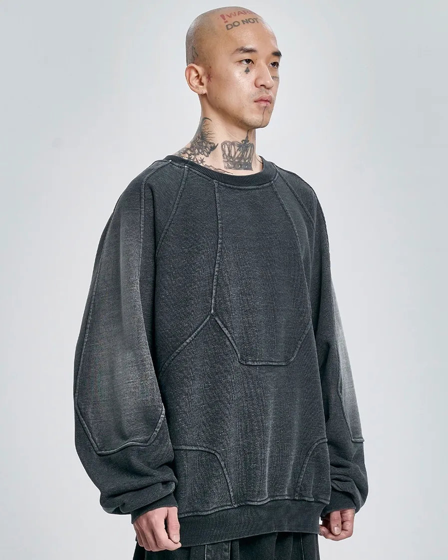 【AJOBYAJO】 Paneled Denim Sweatshirt