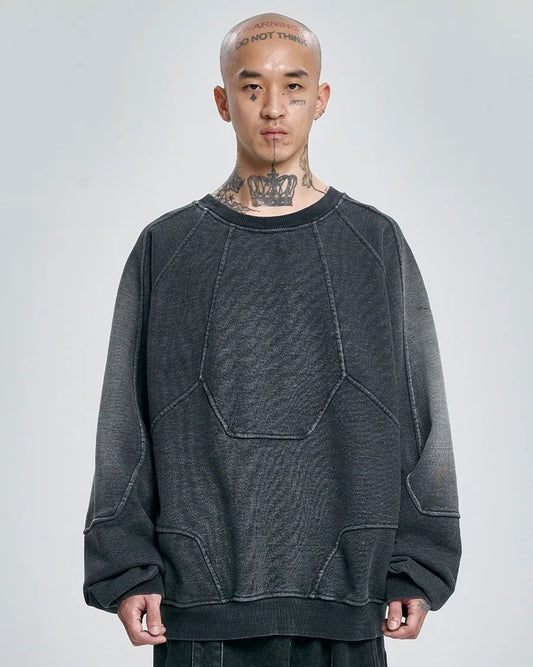 【AJOBYAJO】 Paneled Denim Sweatshirt