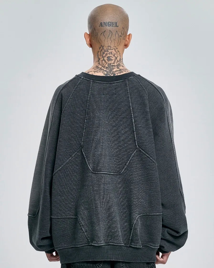 【AJOBYAJO】 Paneled Denim Sweatshirt