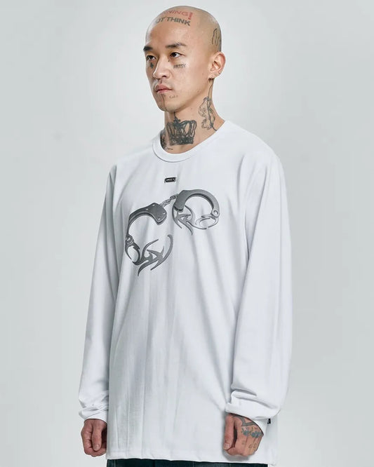 【AJOBYAJO】Tribal AJO Handcuffs Long Sleeves T-Shirt (WHITE)