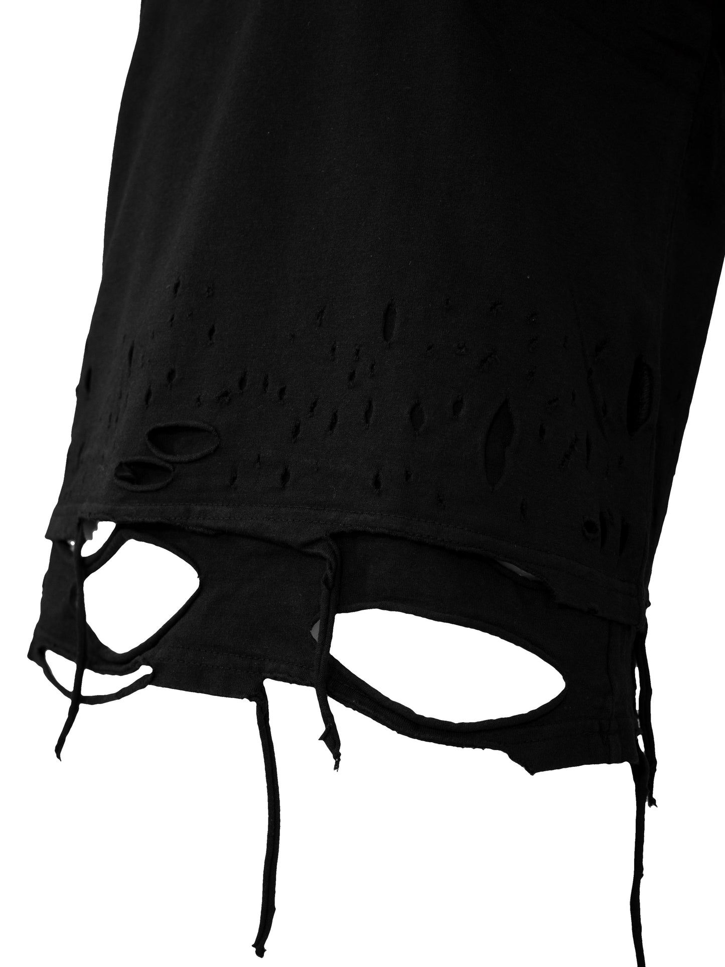 【ROSEN KREUZ】BOXY FIT LAYERED DAMAGE TEE (Black)