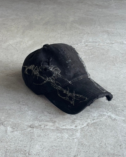 【XIVX】HANDMADE 1 OF 1 PAINTING DESTROYED CAP No.003