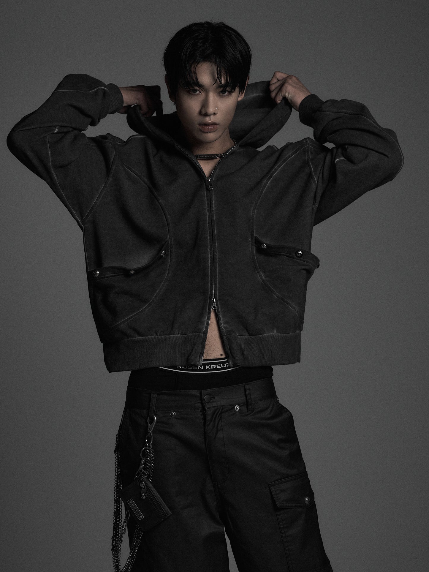【ROSEN KREUZ】CYCLEYOKE ZIP UP HOODIE (BLACK)