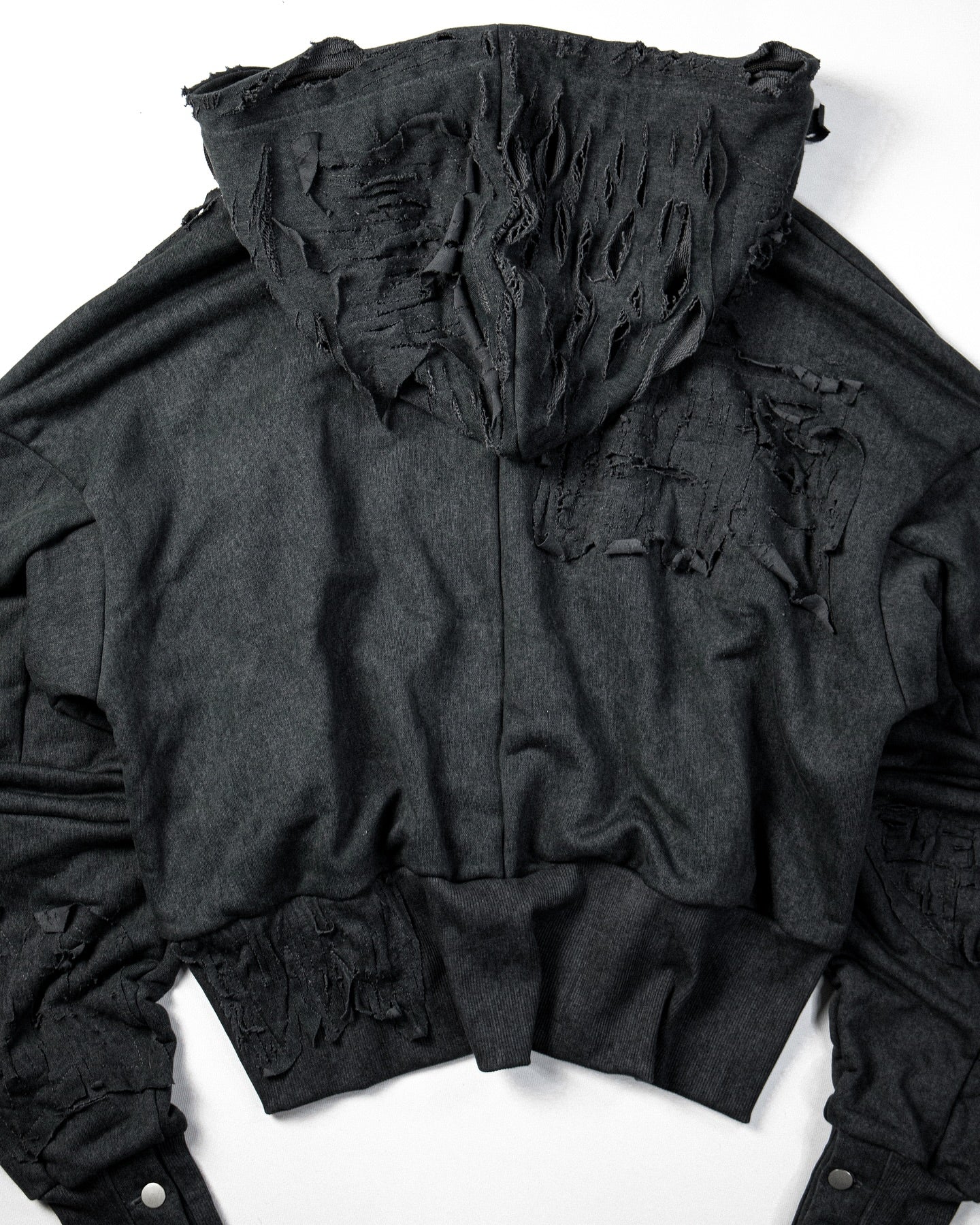 【BOHEME RIOTS】"GEN-2 PATCHED THRASHED HOODIE