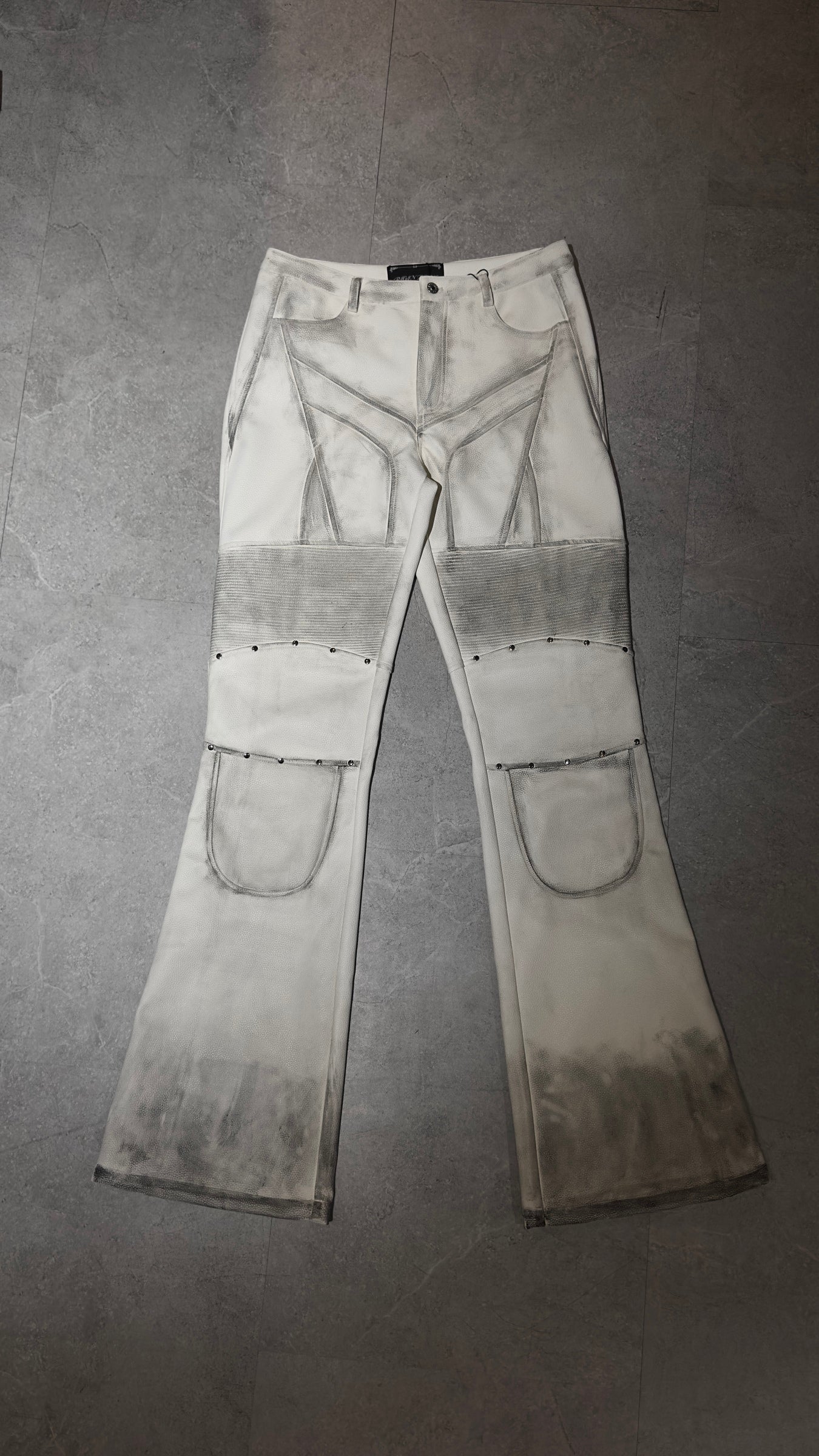 【REGEN ZONE】BIKER WASHED LEATHER PANTS
