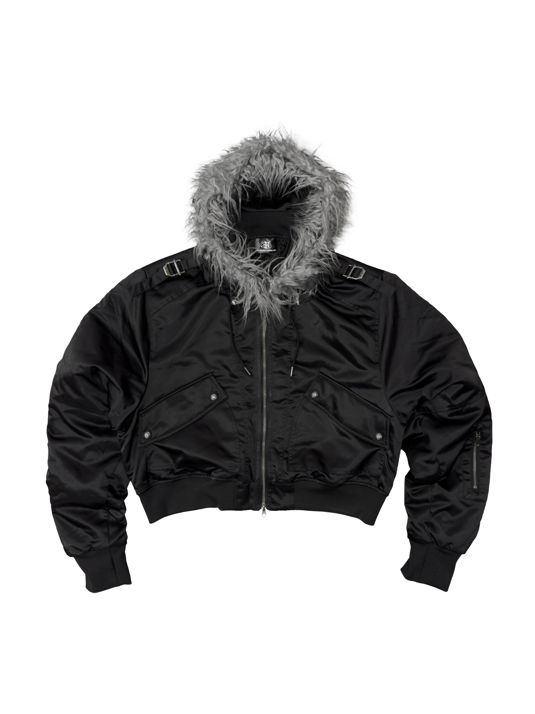 【Rosen Kreuz】CROPPED 2WAY FUR HOOD MA-1 Rosen Kreuz] CROPPED 2WAY FUR HOOD MA-1