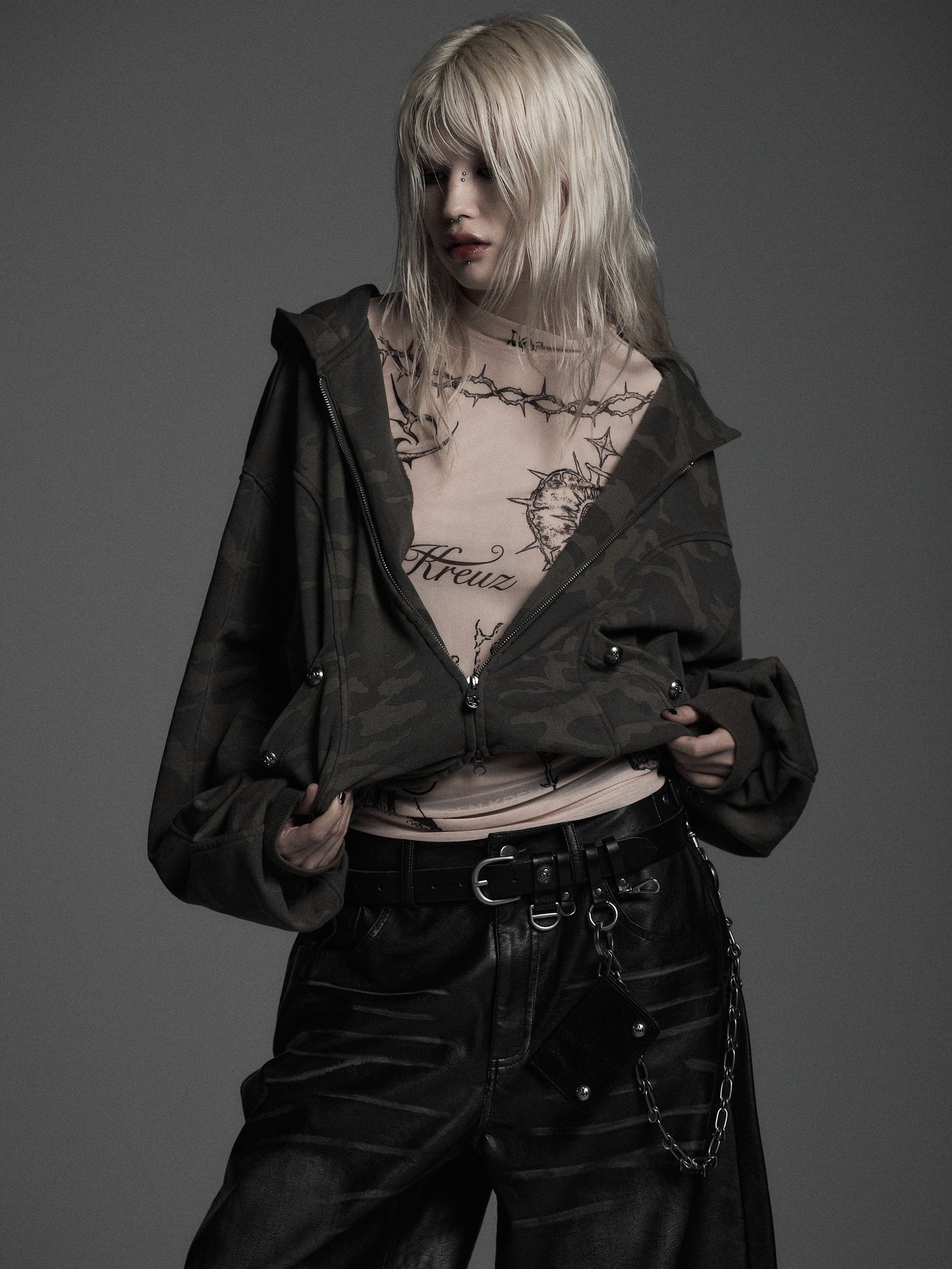 【ROSEN KREUZ】CYCLEYOKE ZIP UP HOODIE (CAMOU)