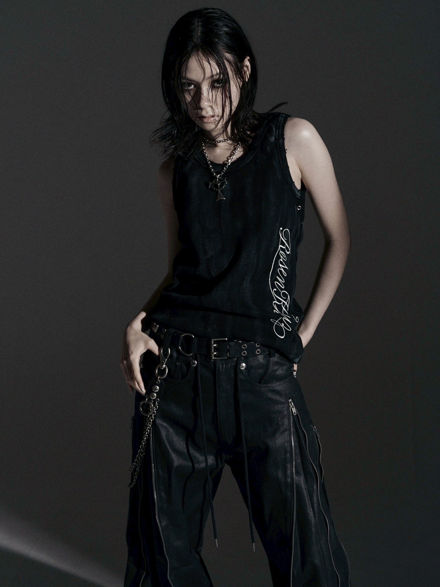 【ROSEN KREUZ】ASHES HALO TANK TOP (Dirty black)
