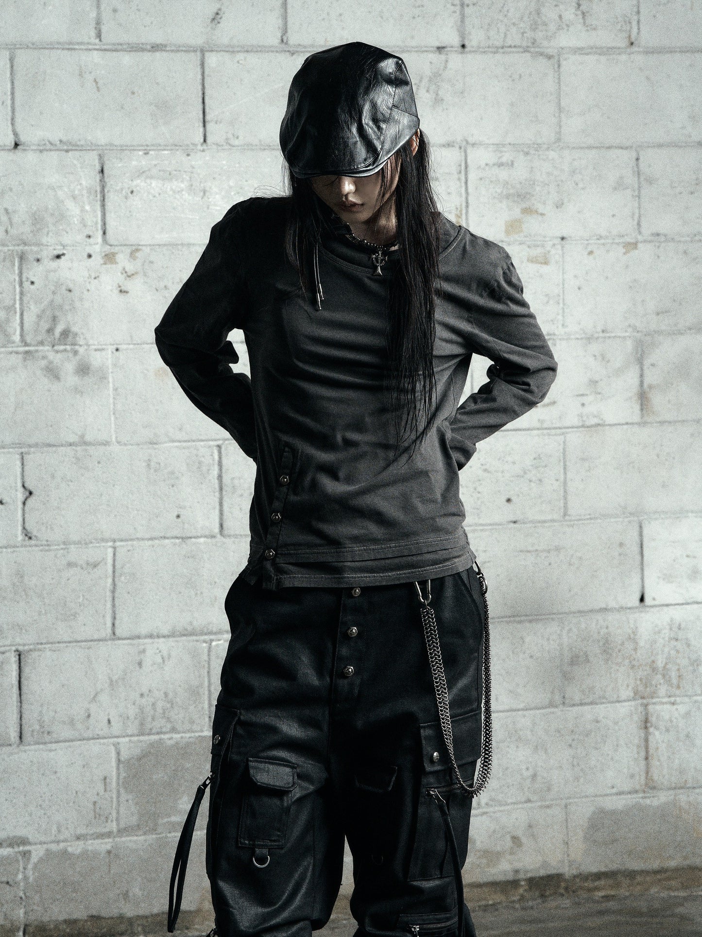 【ROSEN KREUZ】BTIGHT FIT LAYERED LONG SLEEVES GRAY