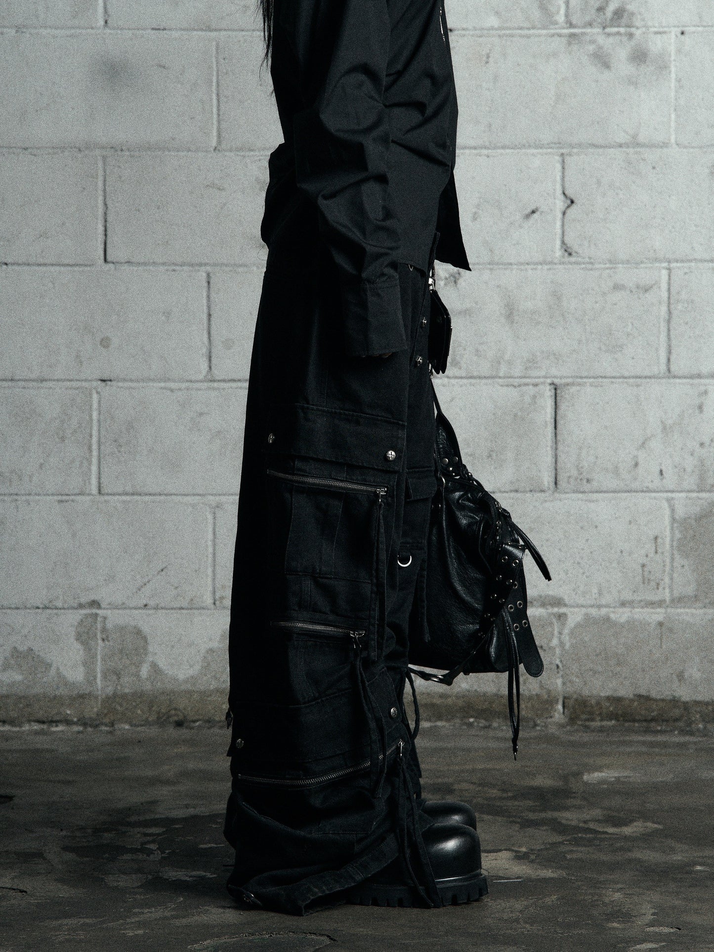【ROSEN KREUZ】CURVE FIT LONG CARGO PANTS DENIM