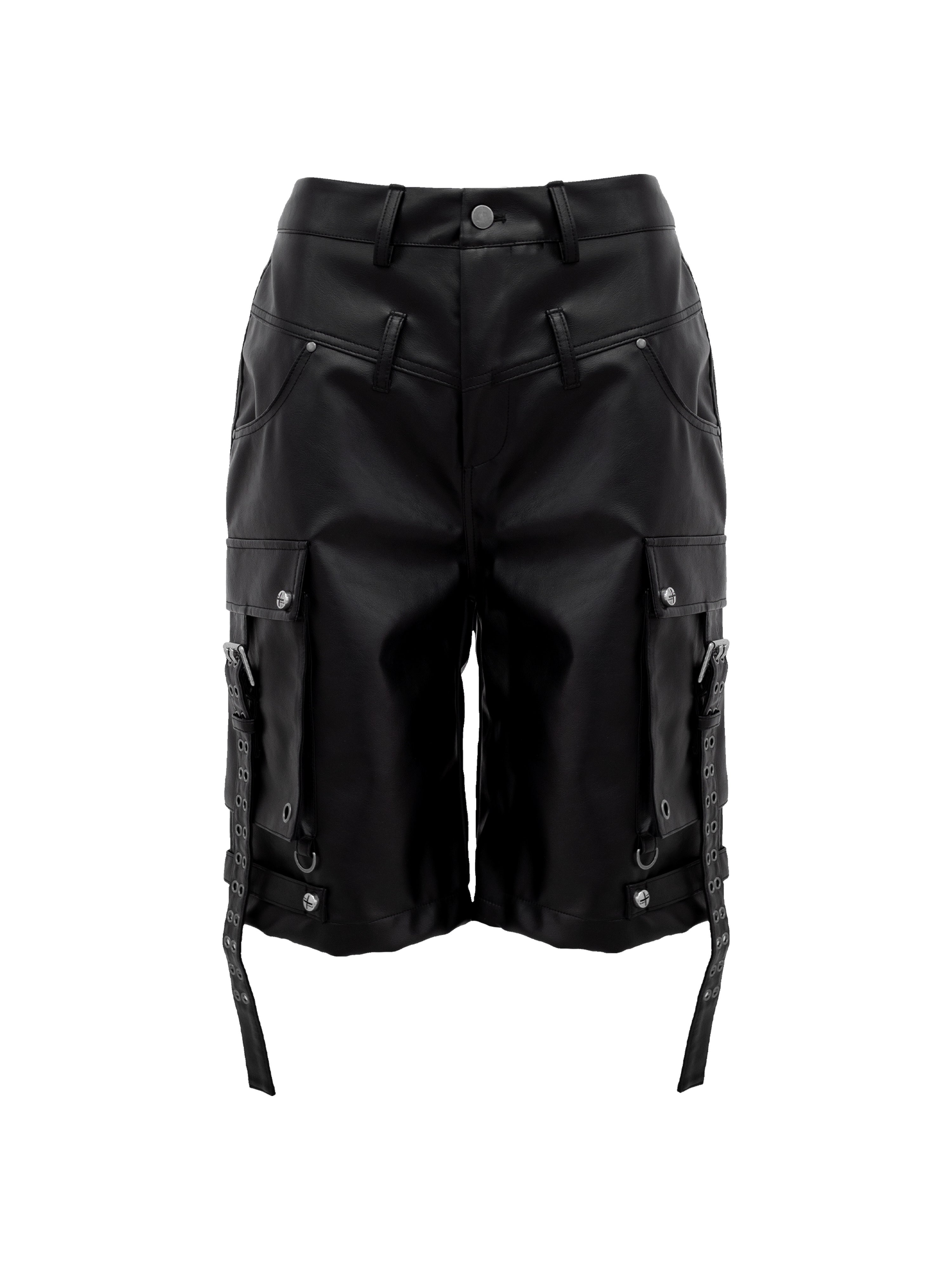 ROSEN KREUZ】DOUBLE WAIST LEATHER SHORT PANTS – OVERDRIVE STUDIO