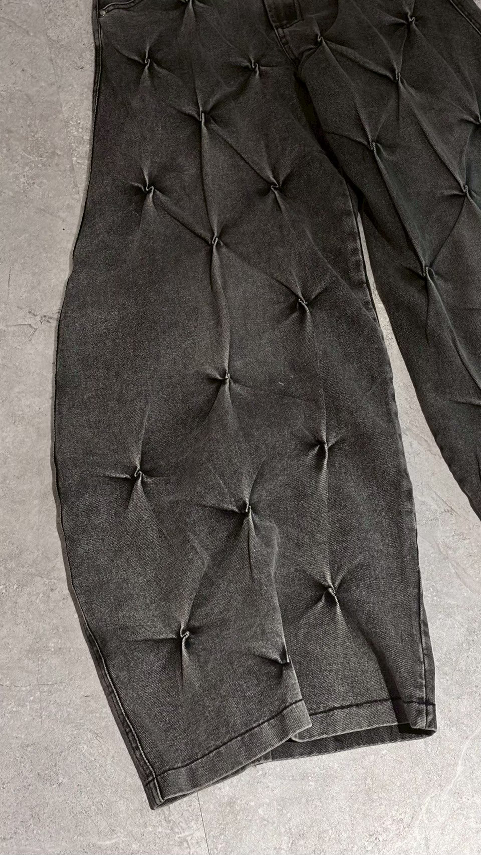 【RICH】Grey Wash Wide Denim Pants