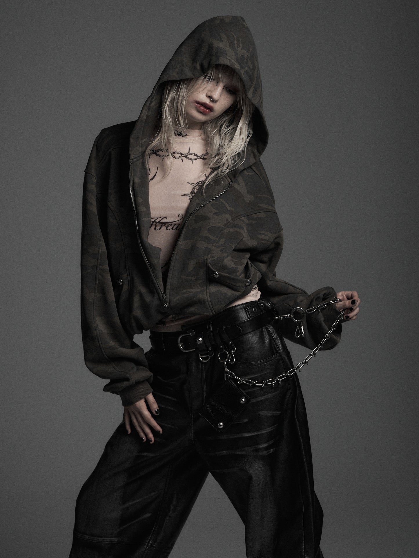 【ROSEN KREUZ】CYCLEYOKE ZIP UP HOODIE (CAMOU)