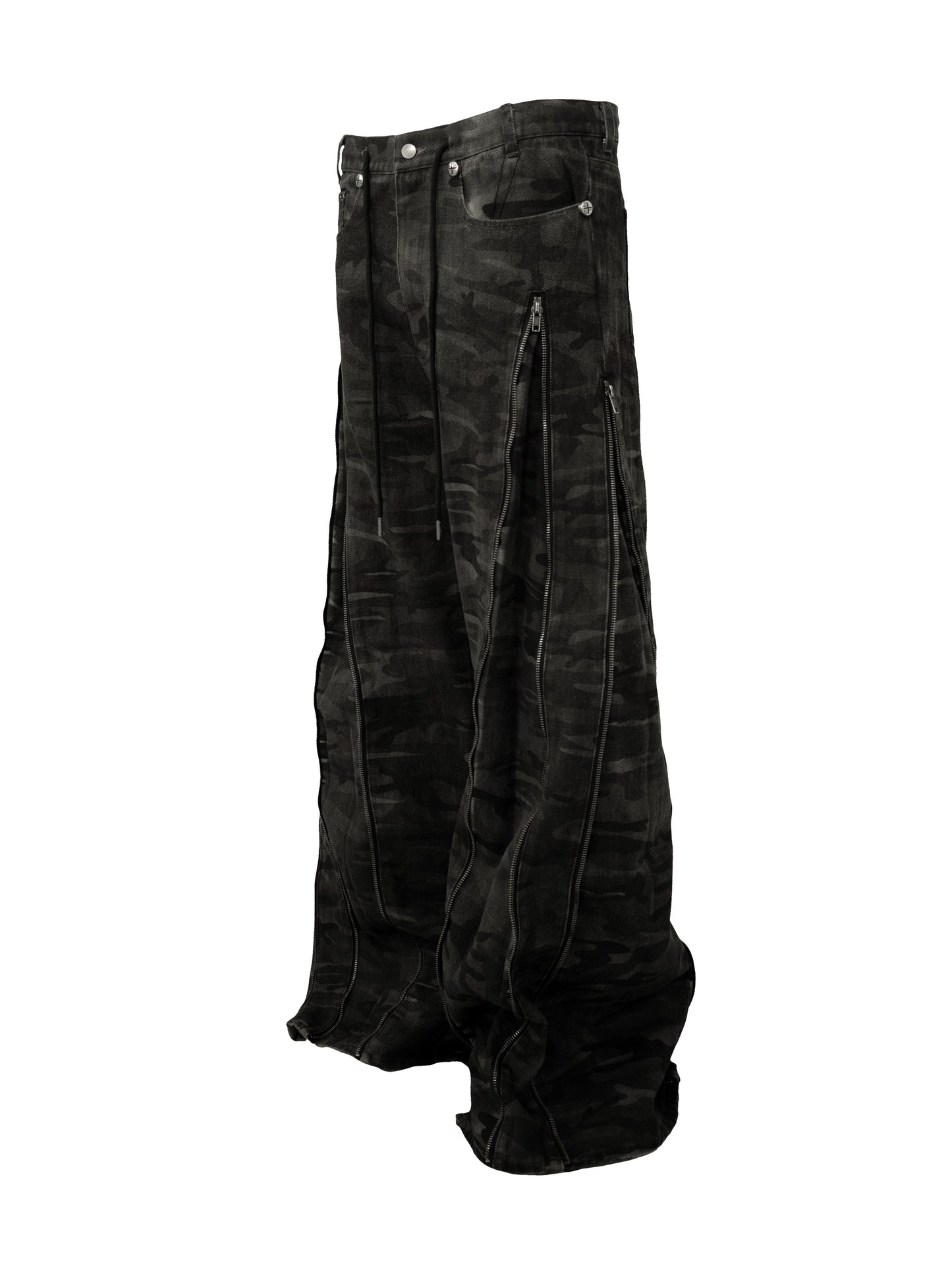 【ROSEN KREUZ】ZIP WIDE BAGGY PANTS (CAMOU)