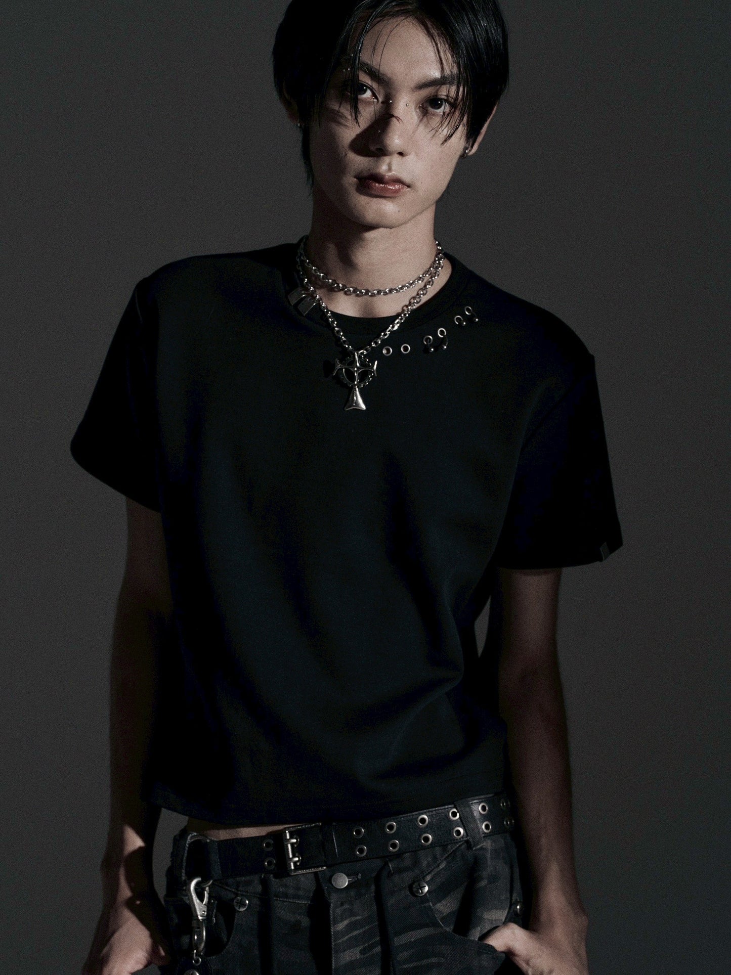 【ROSEN KREUZ】TIGHT FIT PIERCE CUSTOM TEE (Black)