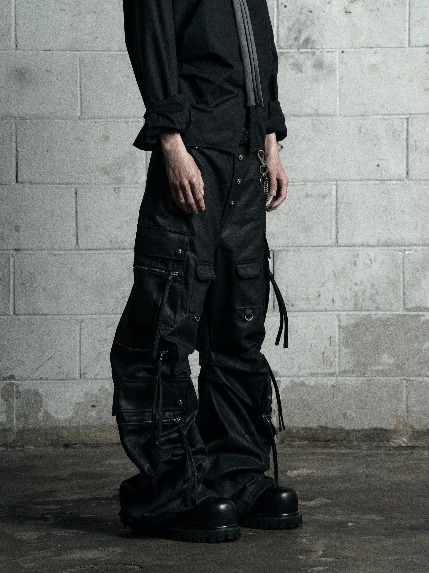 【ROSEN KREUZ】CURVE FIT LONG CARGO PANTS WAXED