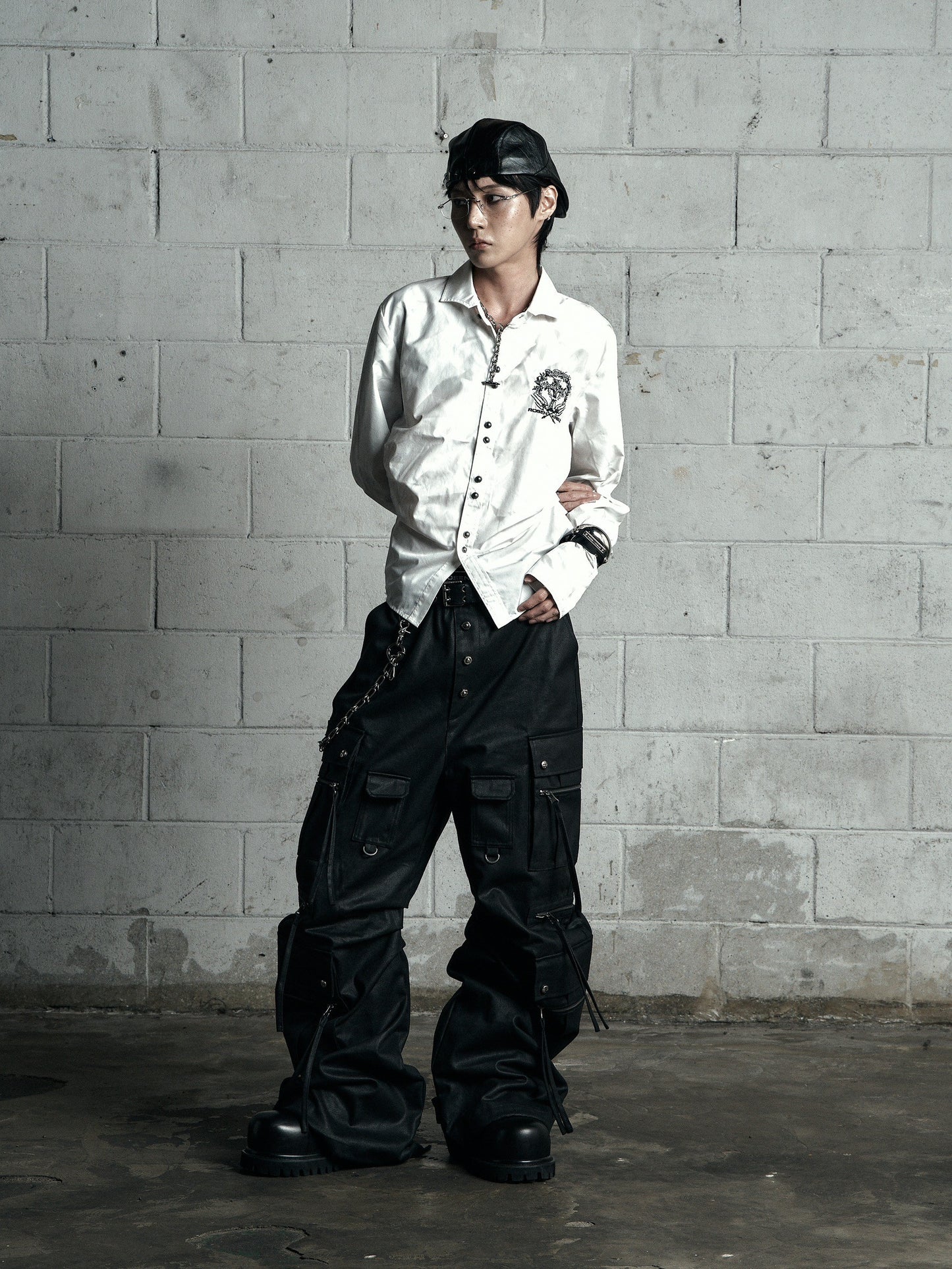 【ROSEN KREUZ】BACK CROSS CROPPED SHIRT WHITE