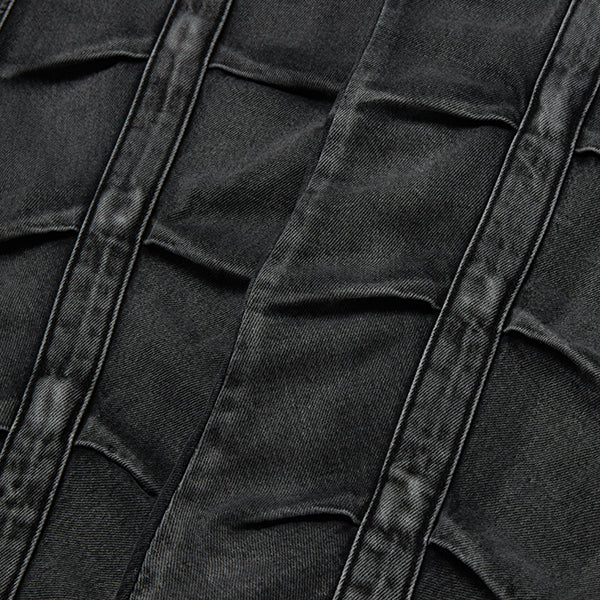 【THUG CLUB】Line GOB Denim Pants (black)
