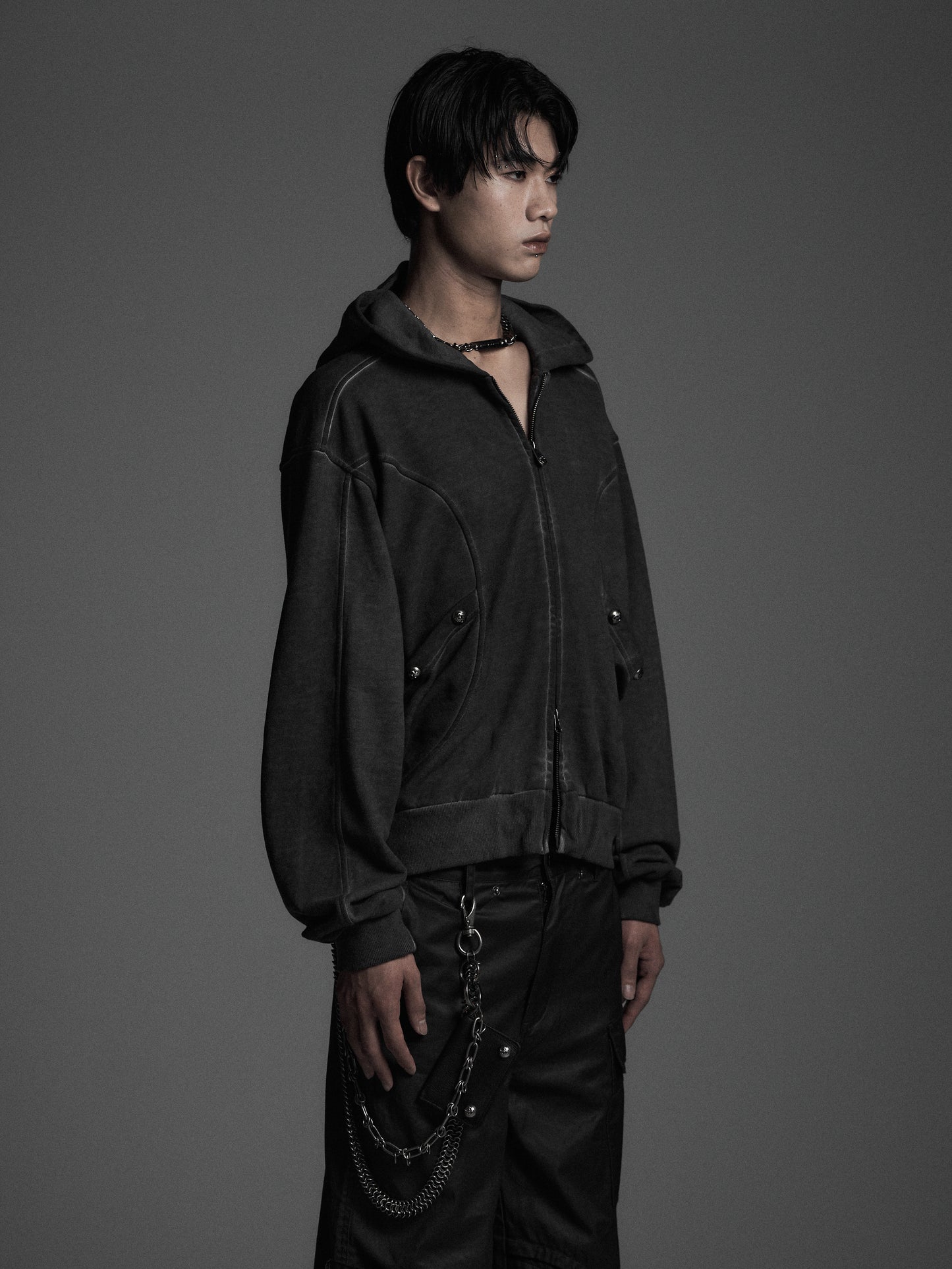 【ROSEN KREUZ】CYCLEYOKE ZIP UP HOODIE (BLACK)