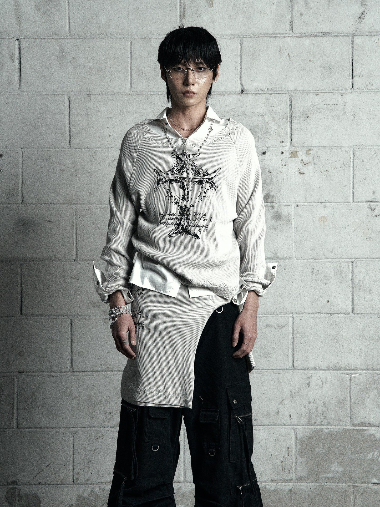 【ROSEN KREUZ】VINTAGE WAFFLE KNIT WHITE