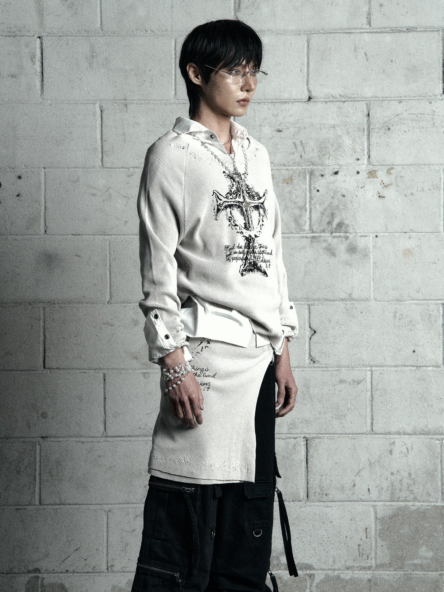 【ROSEN KREUZ】VINTAGE WAFFLE KNIT WHITE