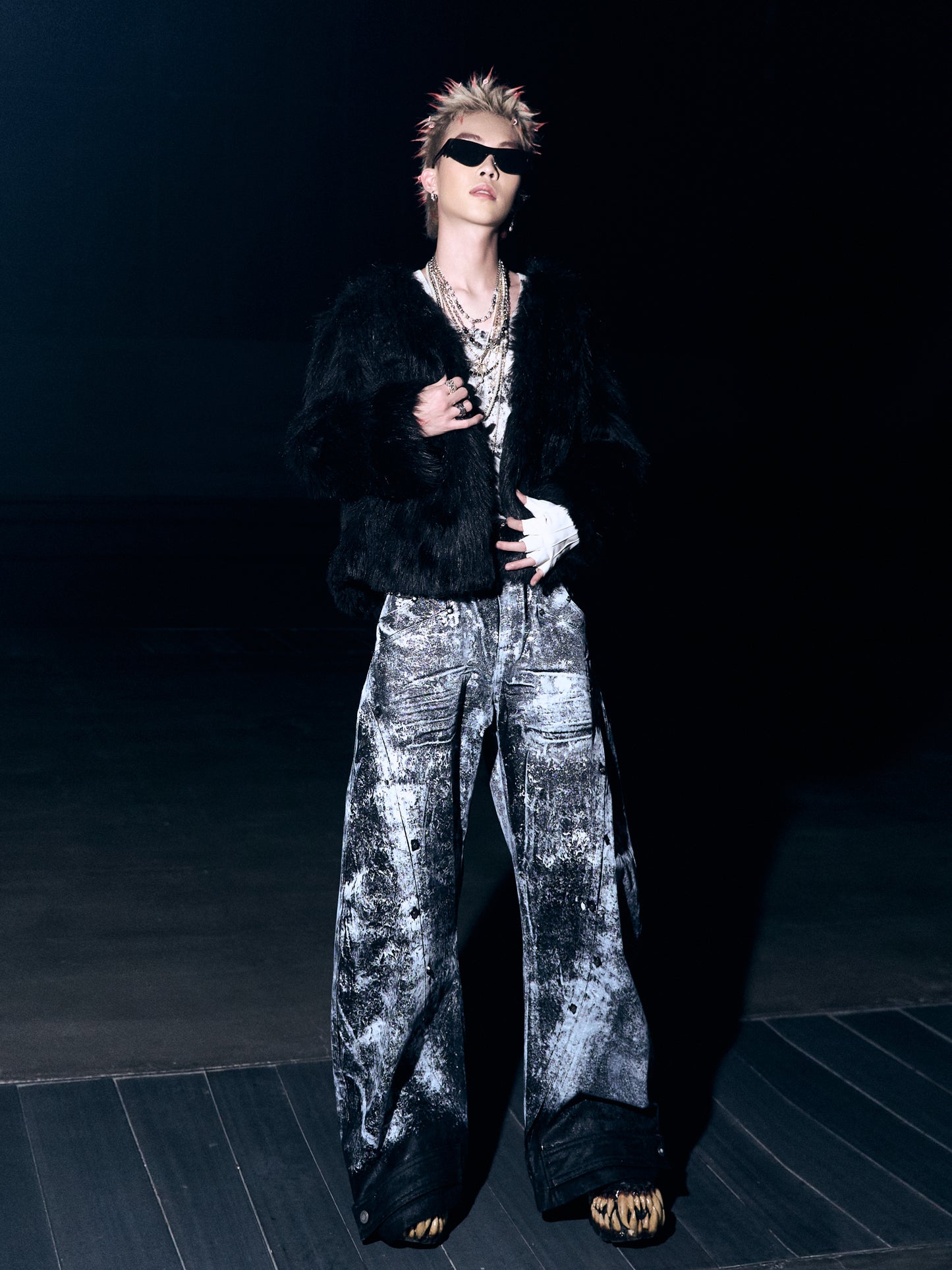 【RICH】Smoke Waxed S-Wide Pants