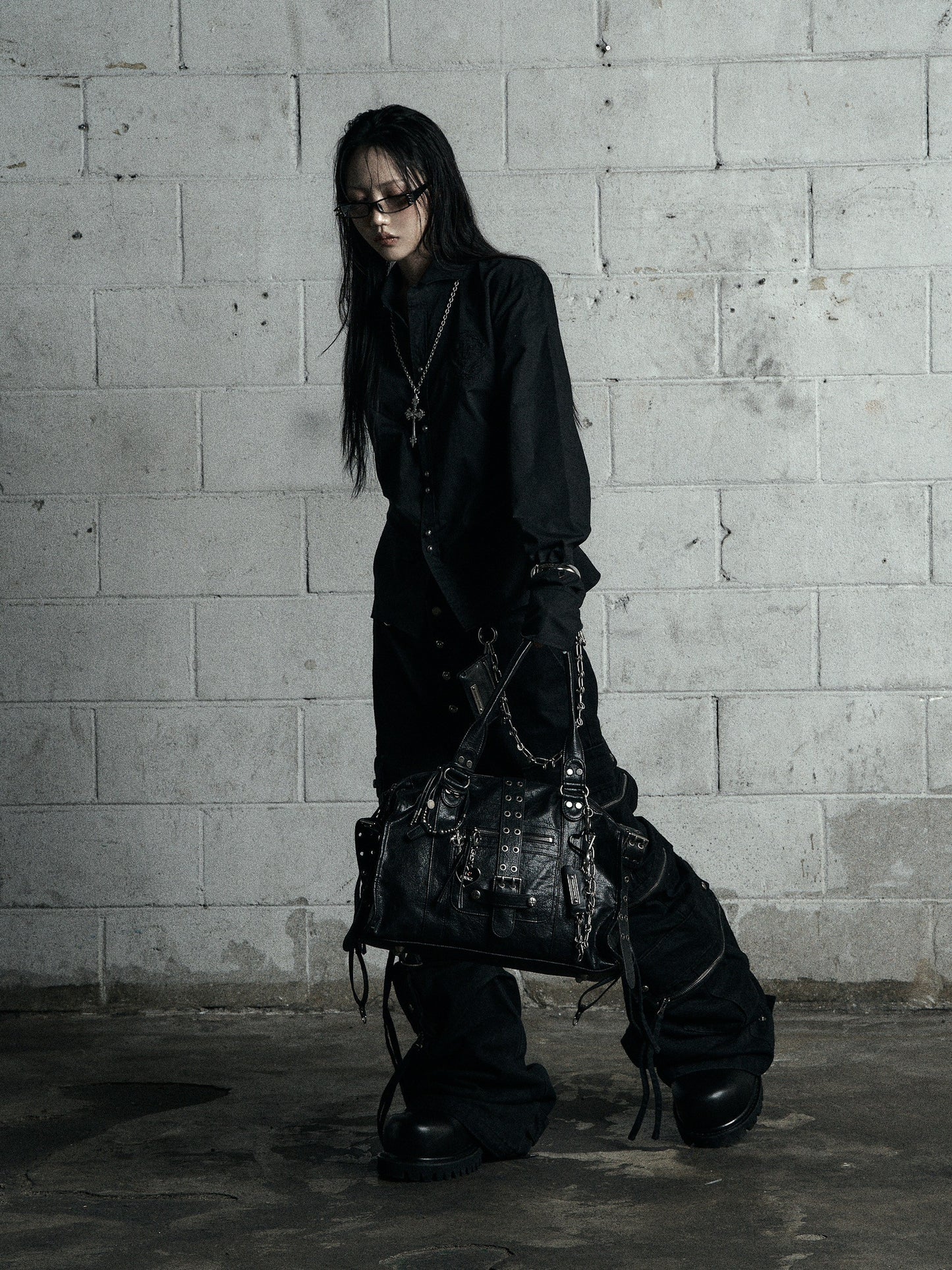 【ROSEN KREUZ】CURVE FIT LONG CARGO PANTS DENIM