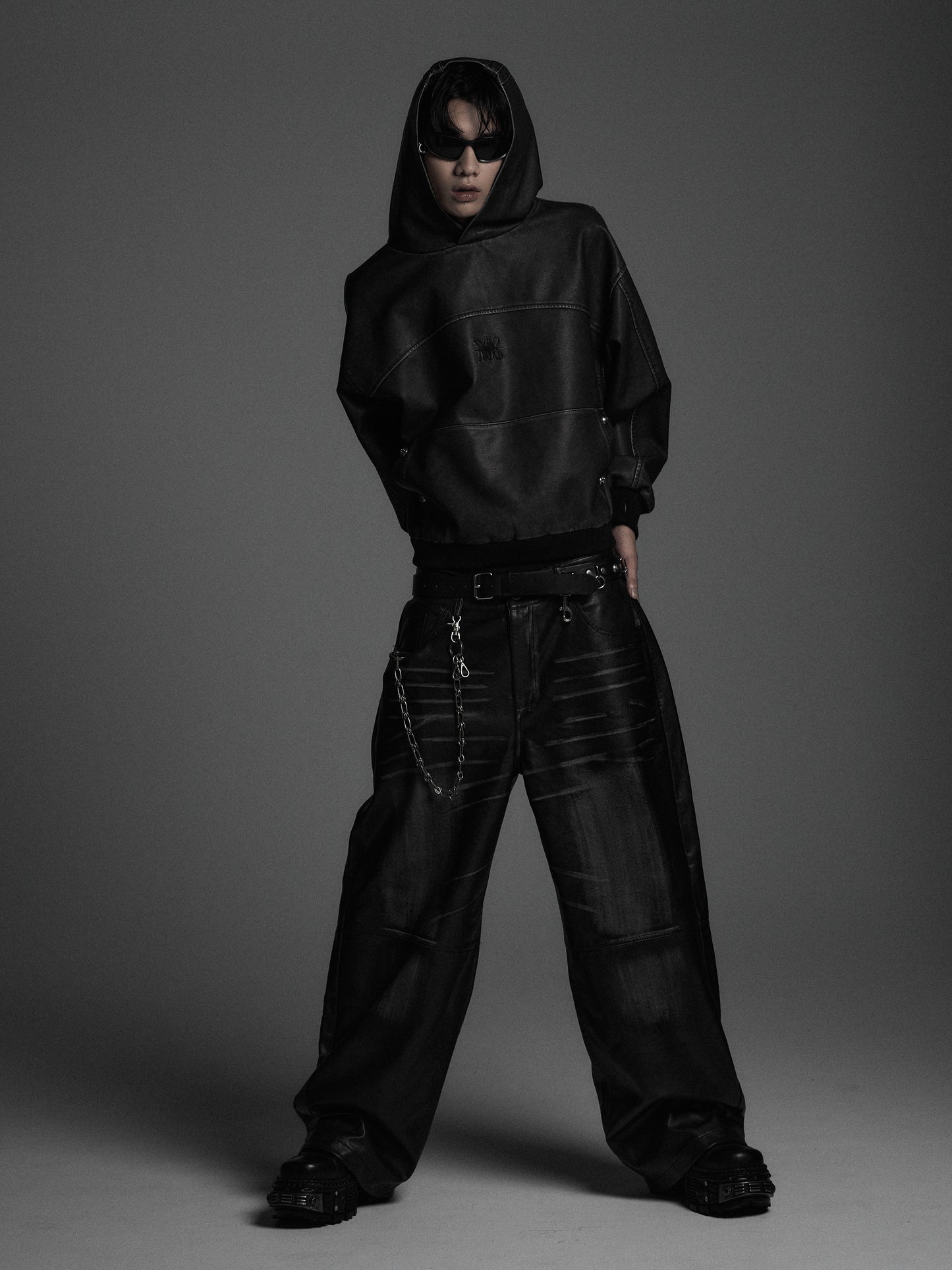 【ROSEN KREUZ】VINTAGE LEATHER WASHED PANTS