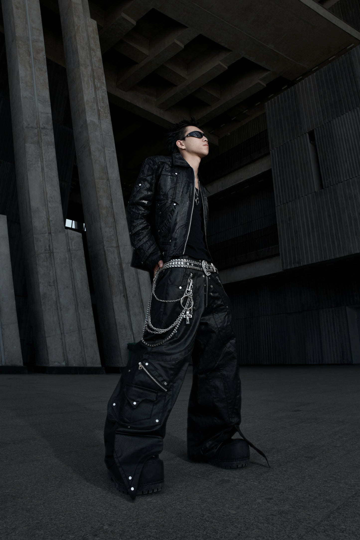 【RICH】Knight Wide Waxed Pants