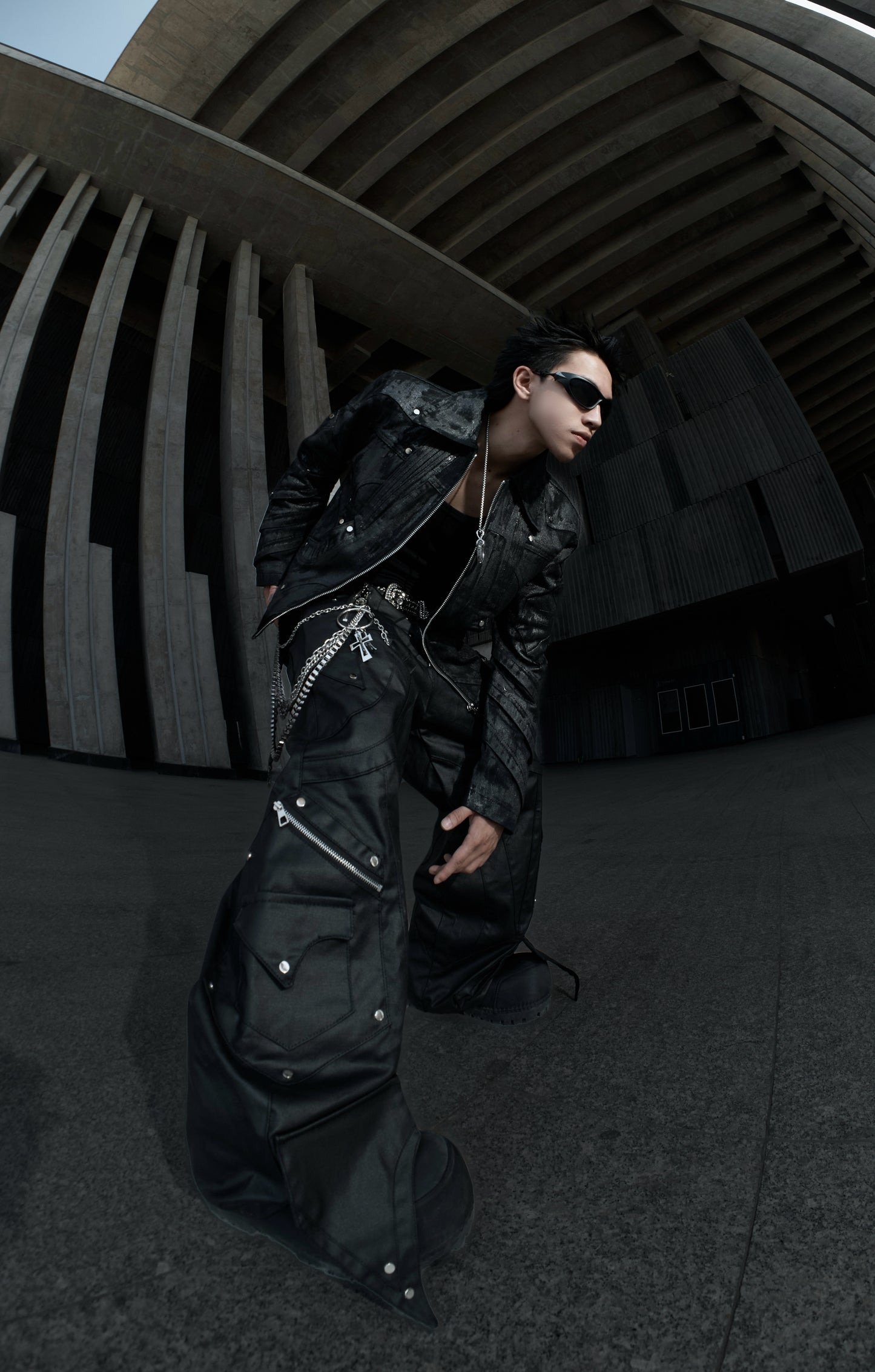 【RICH】Knight Wide Waxed Pants