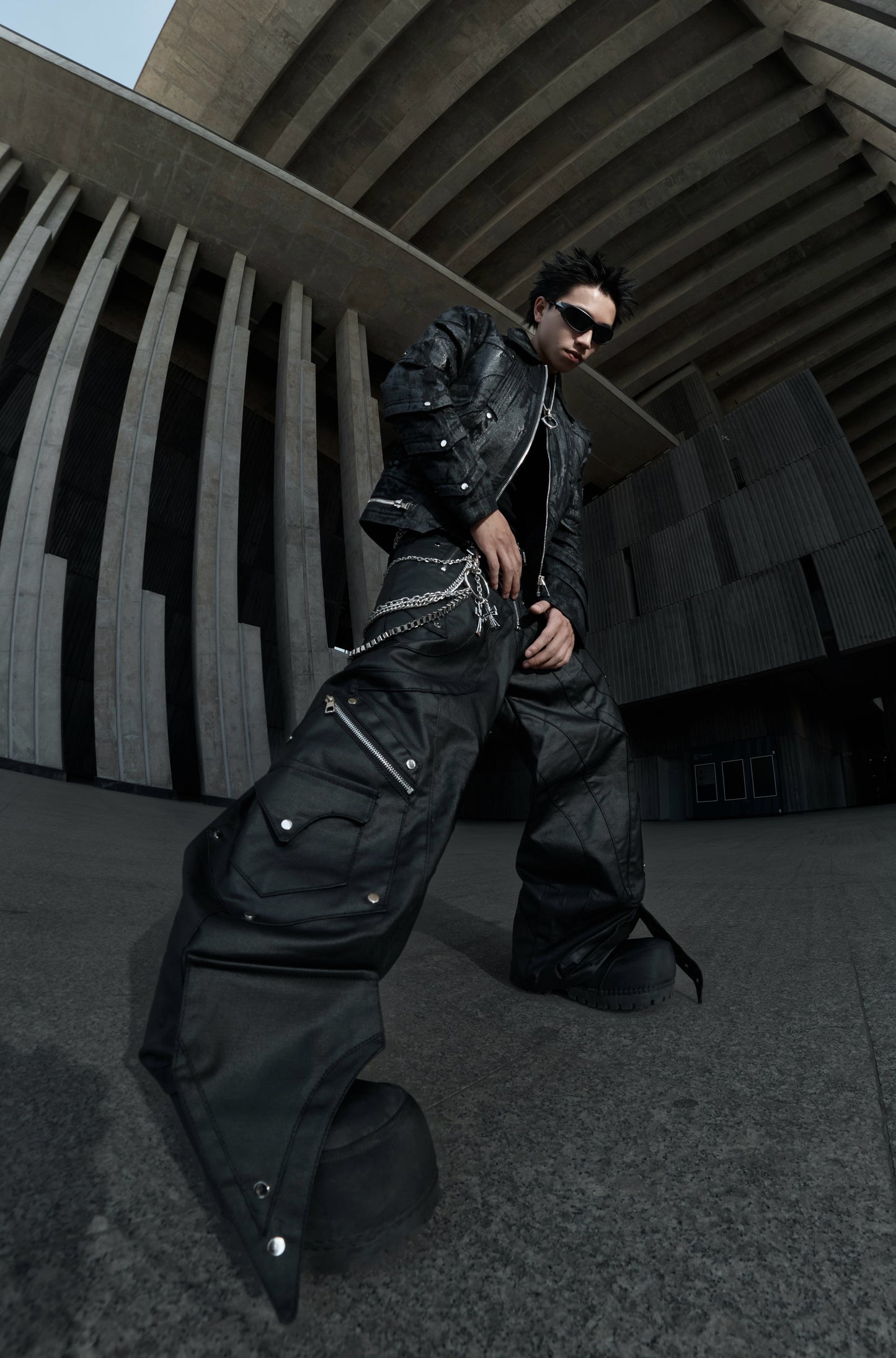【RICH】Knight Wide Waxed Pants