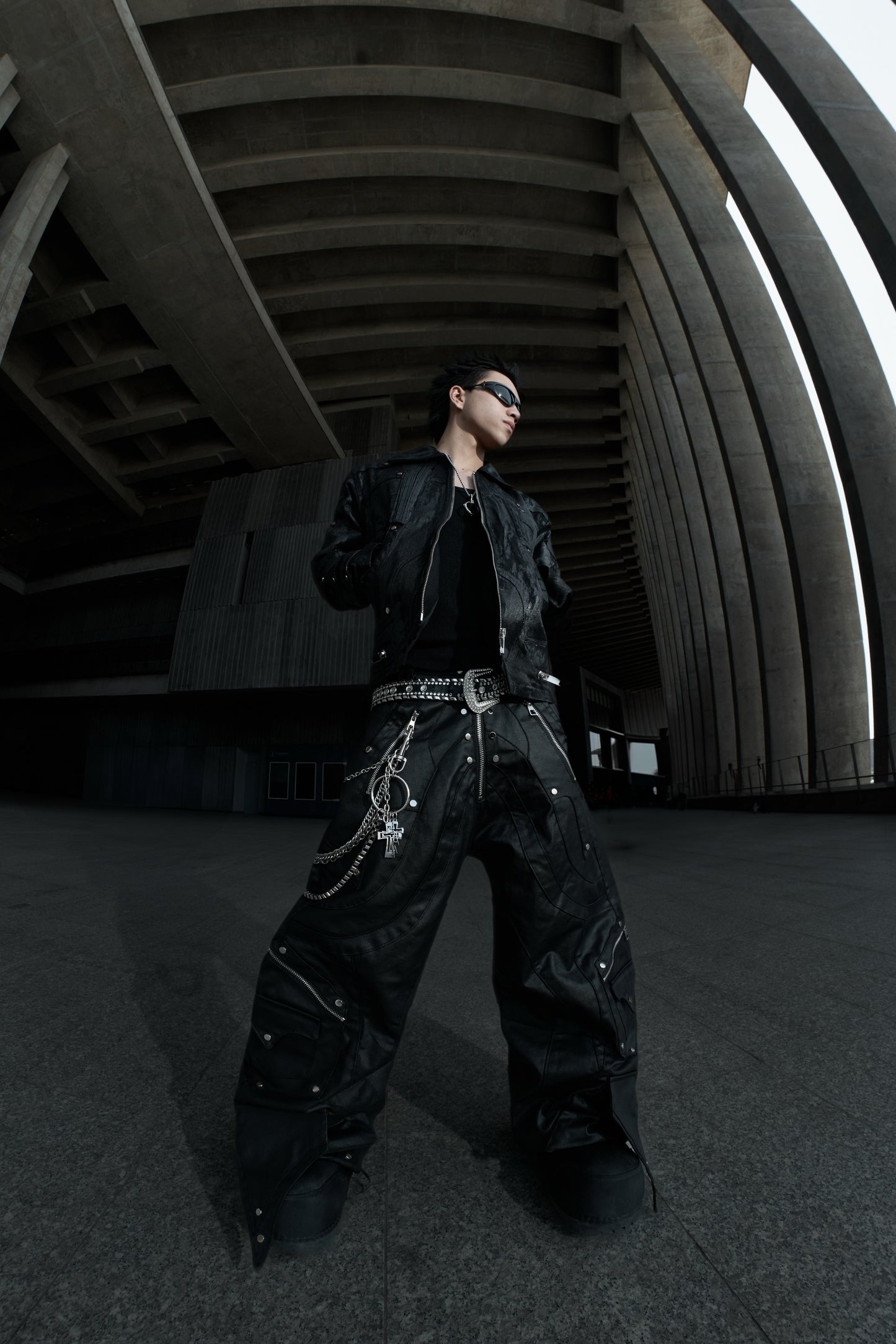【RICH】Knight Wide Waxed Pants