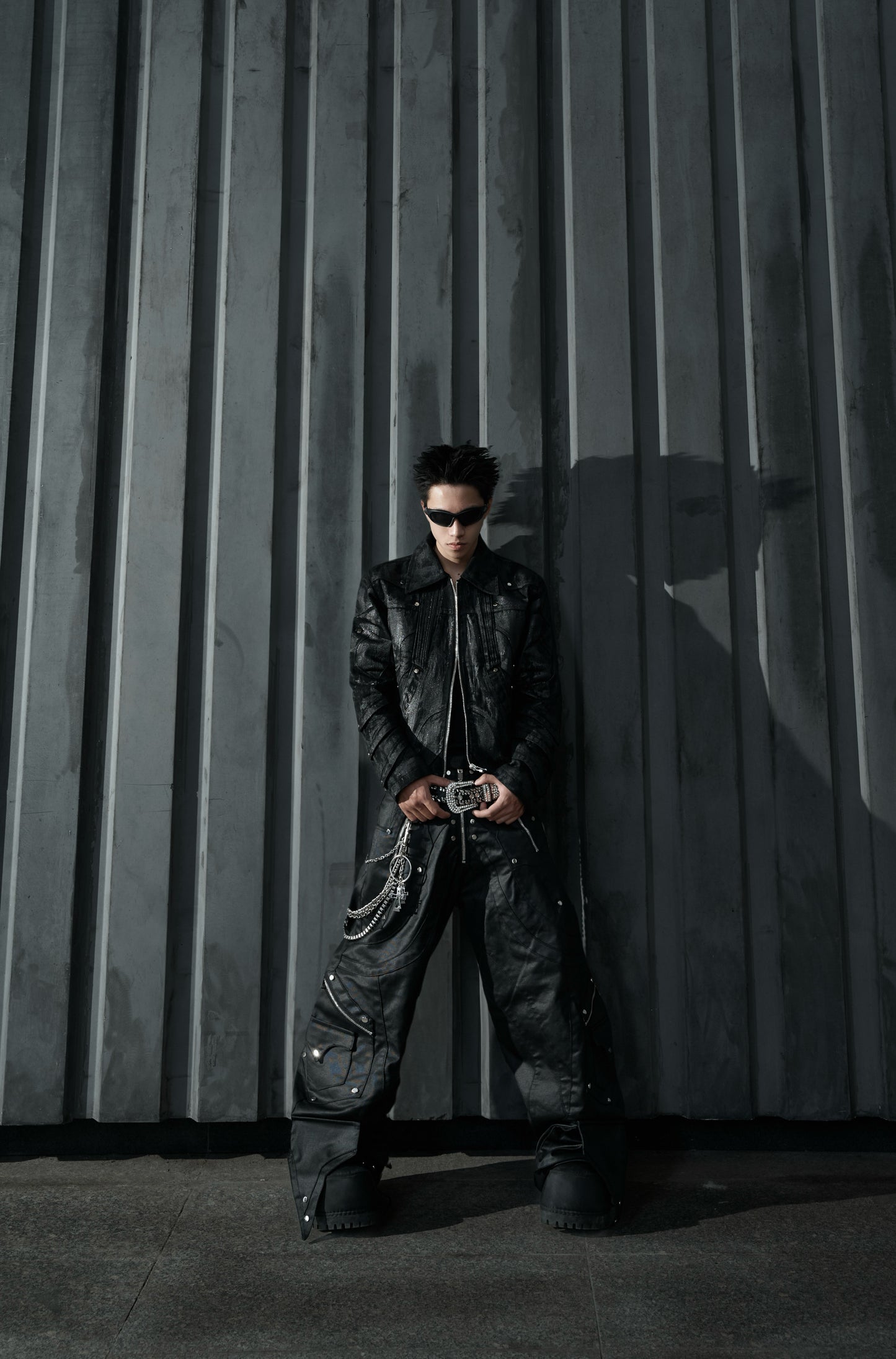 【RICH】Knight Wide Waxed Pants