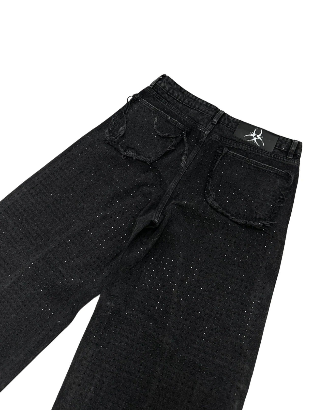 【COZY】 CZ RHINESTONE WASHED JEANS