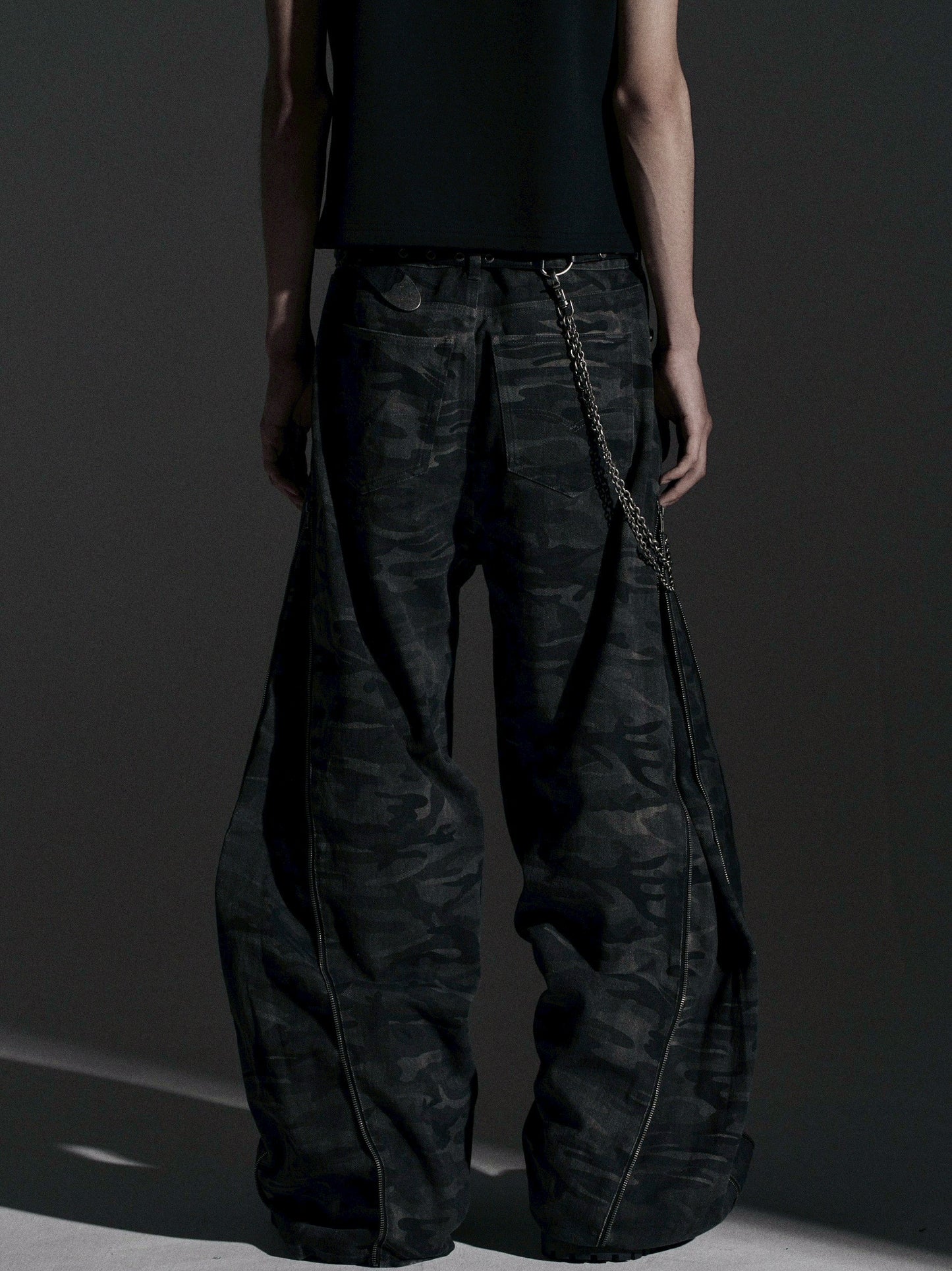 【ROSEN KREUZ】ZIP WIDE BAGGY PANTS (CAMOU)