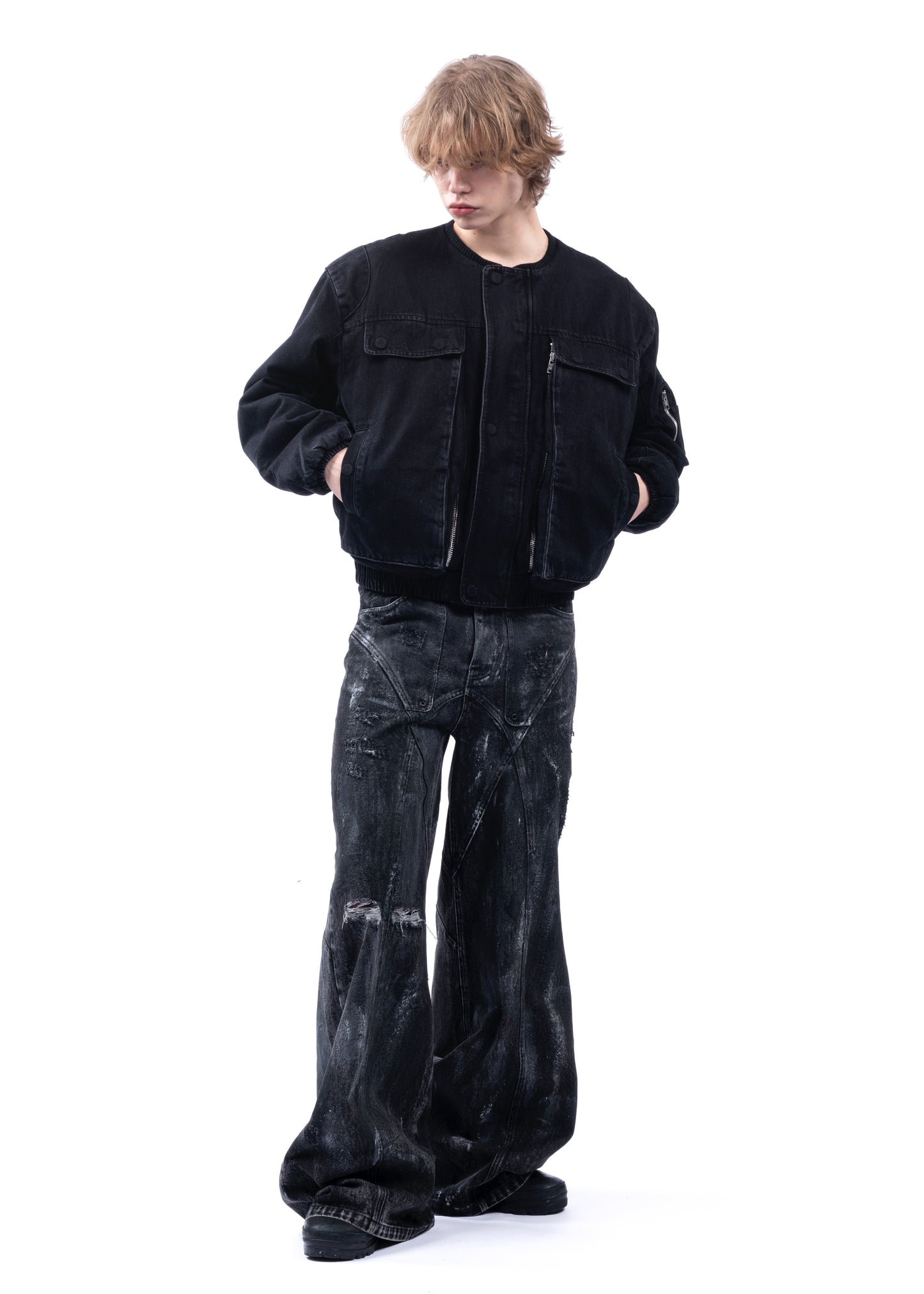 【NO FAITH STUDIO】BLACK ARTISANAL DUNE DENIM